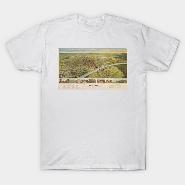 Vintage Pictorial Map of Waco Texas (1892) T-Shirt by Bravuramedia